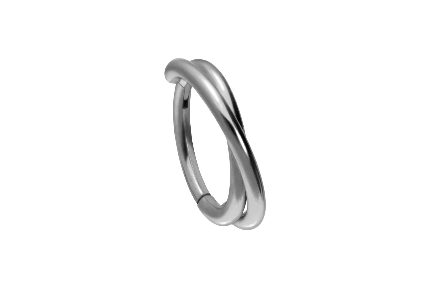 Titan Segmentring Clicker Piercing 2 RINGE ÜBERKREUZT